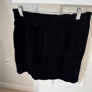 J. Crew Black Textured Velvet Skirt